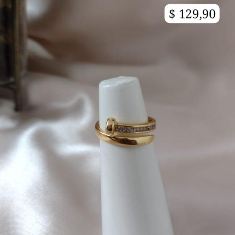 ANEL REGULAVEL PREGO CRAVEJADO ZIRCONIA COMEÇO