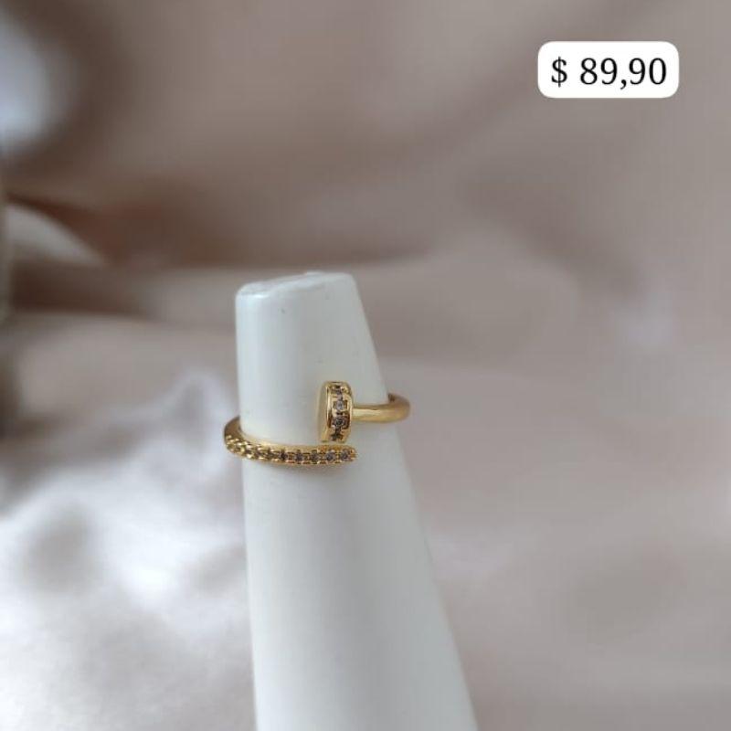 ANEL REGULAVEL PREGO CRAVEJADO ZIRCONIA COMEÇO E FIM