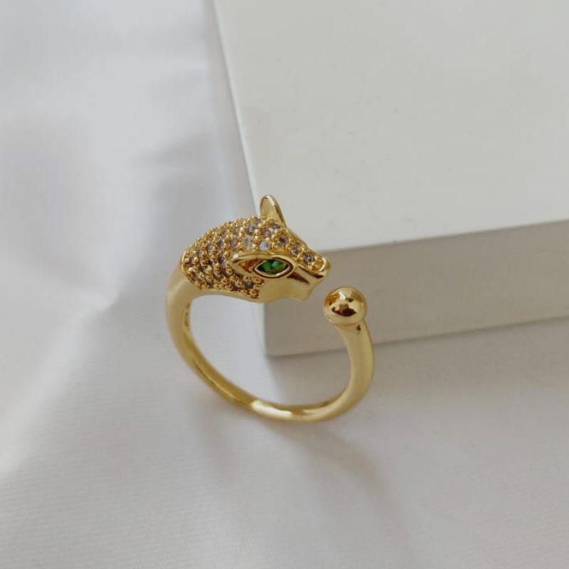 ANEL REGULAVEL TIGRE CRAVEJADO EM MICRO ZIRCONIA