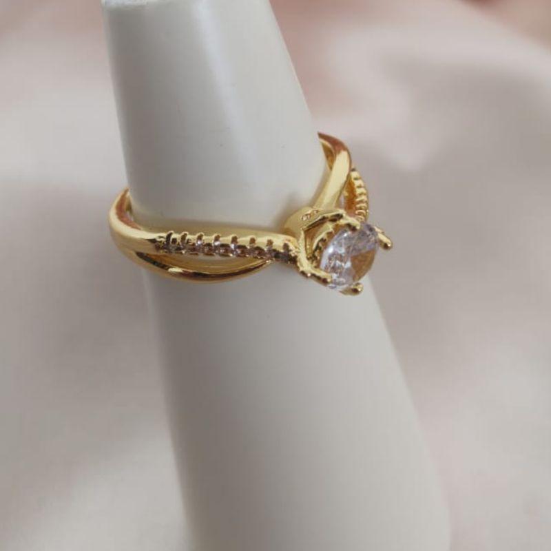 ANEL SOLITARIO 2 EM 1 CRAVEJADO EM MICRO ZIRCONIA E LISO