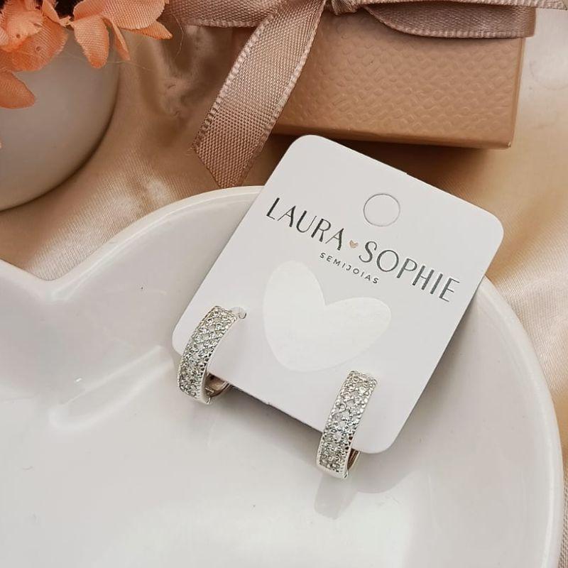 ARGOLA COM 2 FILAS CRAVEJADAS EM MICRO ZIRCONIA