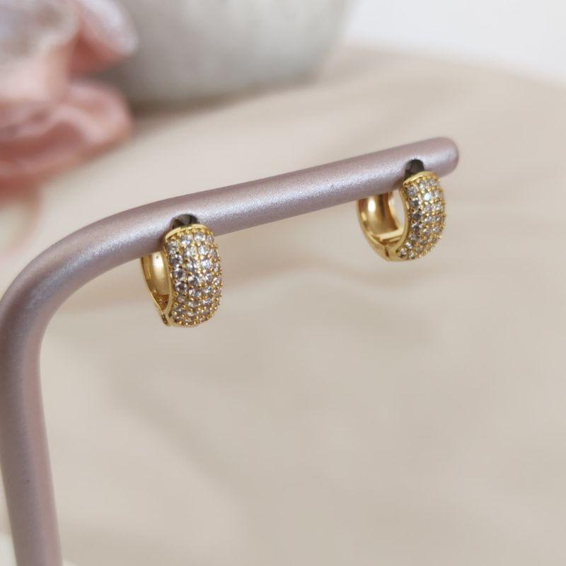 ARGOLA COM 4 FILAS DE ZIRCONIA 13MM