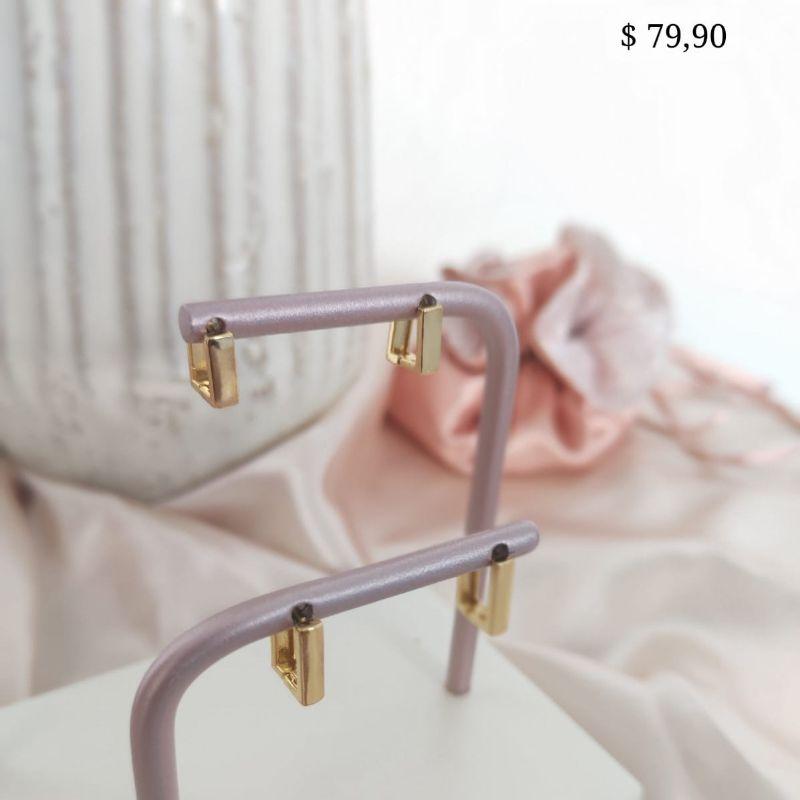 ARGOLA DUPLA RETANGULAR CHATADA