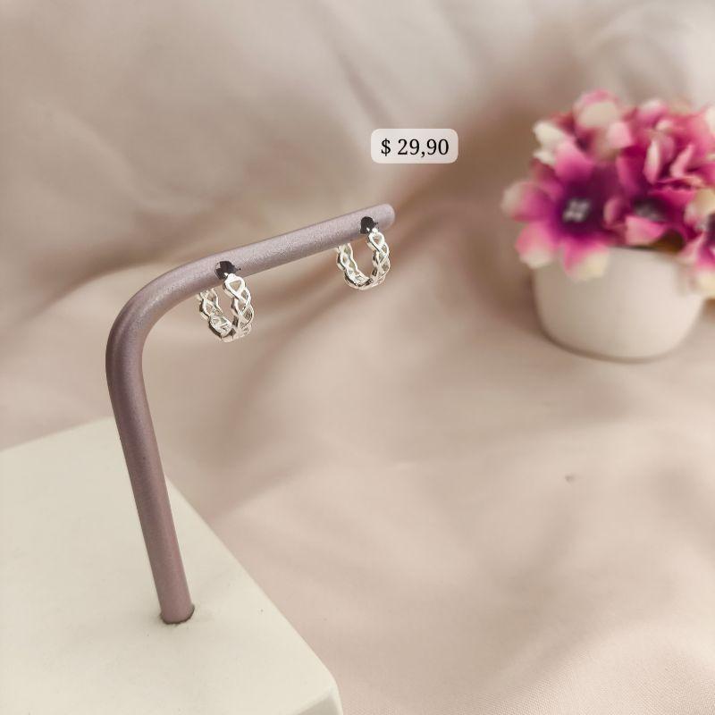 ARGOLA LISA TRANÇADA TAM G B. PRATA 925 TAM G