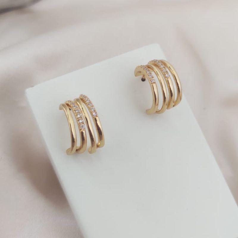 BRINCO 4 EM 1 SENDO 2 LISOS E 2 CRAVEJADO EM MICRO ZIRCONIA