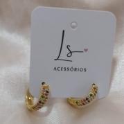 BRINCO ARGOLA 16MM ZIRCONIA COLORIDA