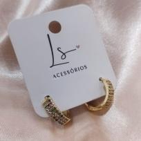 BRINCO ARGOLA 16MM ZIRCONIA COLORIDA CHATA