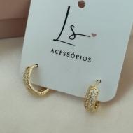 BRINCO ARGOLA 2 FILAS ZIRCONIA  13MM