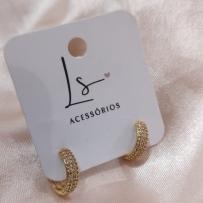 BRINCO ARGOLA 3 FILAS ZIRCONIA  13MM