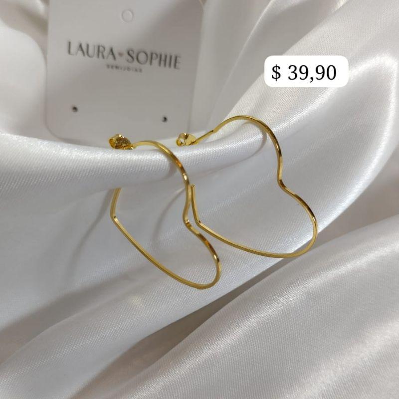 BRINCO ARGOLA CORAÇÃO QUADRICULADA FINO G