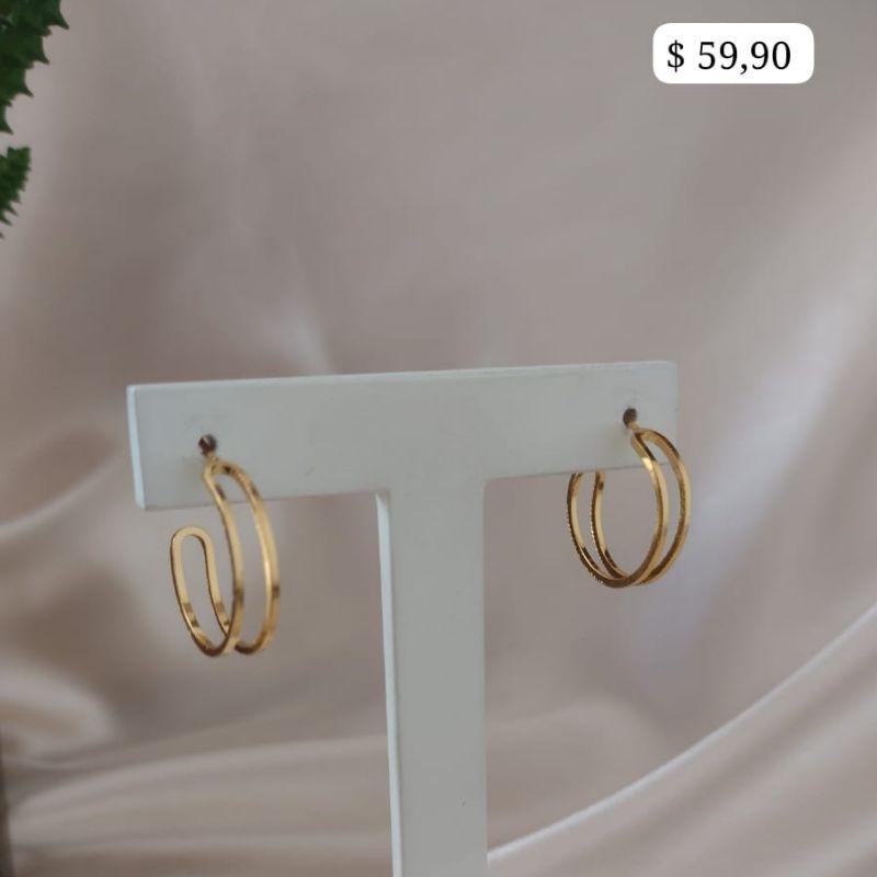 BRINCO ARGOLA DUPLA LISA 25MM