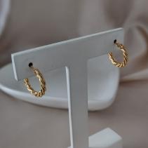 BRINCO ARGOLA TRANÇA CHATADA 15MM