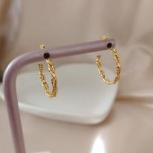 BRINCO ARGOLA TRANÇADA CRAQUELADA 20MM