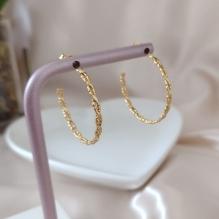 BRINCO ARGOLA TRANÇADA CRAQUELADA 30MM