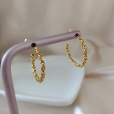 BRINCO ARGOLA TRANÇADA CRAQUELADA E LISA 22MM