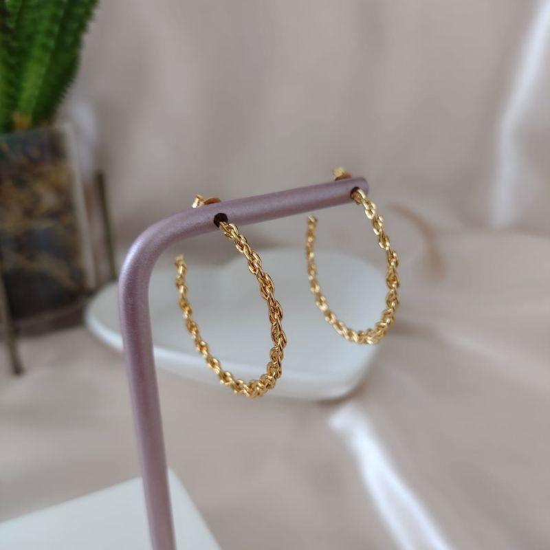 BRINCO ARGOLA VÁRIOS FIOS ENTRELAÇADOS 35MM