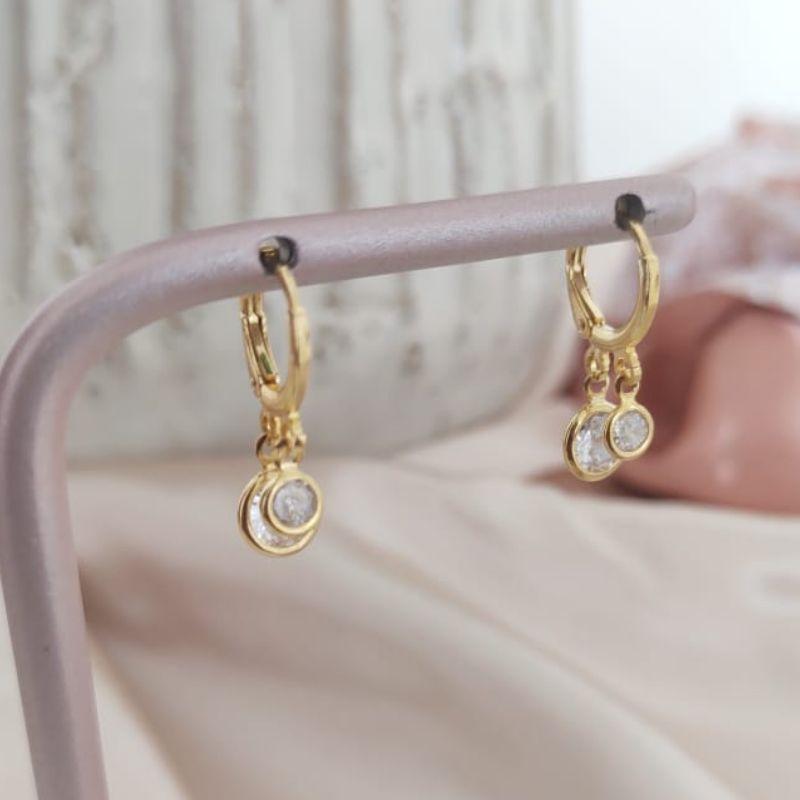 BRINCO ARTICULADOR 2 PEDRAS ZIRCONIA REDONDA