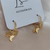 BRINCO ARTICULADOR 3 PLACAS DE CORAÇÃO LUA E ESTRELA