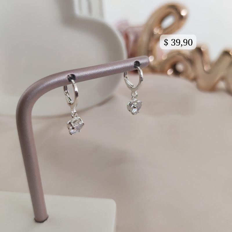 BRINCO ARTICULADOR COM CORAÇÃO G EM ZIRCONIA B. PRATA 925