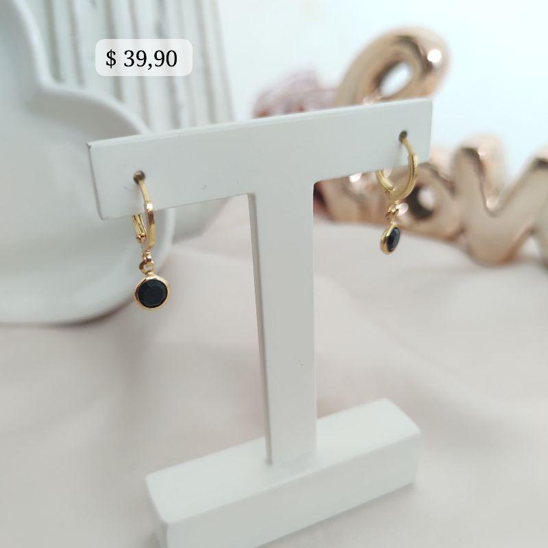 BRINCO ARTICULADOR COM PONTO DE LUZ DE ZIRCONIA PRETA M