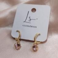 BRINCO ARTICULADOR CORAÇÃO ZIRCONIA ROSA