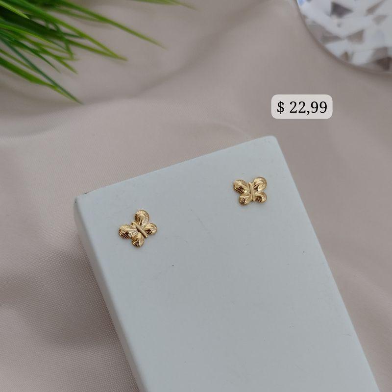 BRINCO BORBOLETA DE CHAPINHA COM DETALHES FOSCO