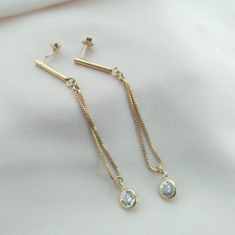 BRINCO COM CORRENTE VENEZIANA E PONTO DE LUZ ZIRCONIA