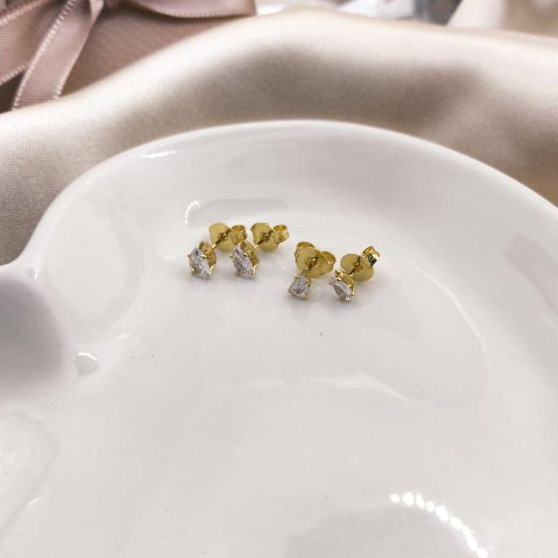 BRINCO DUPLO GOTA DE ZIROCNIA P, M