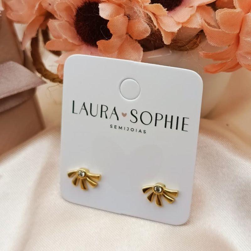 BRINCO EM FORMA DE LEKE COM UMA PEDRA DE ZIRCONIA