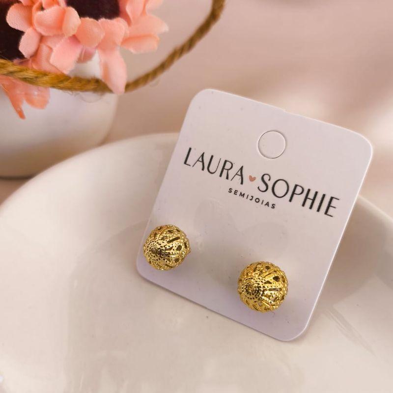 BRINCO ESFERA VAZADA CRAQUELADA G