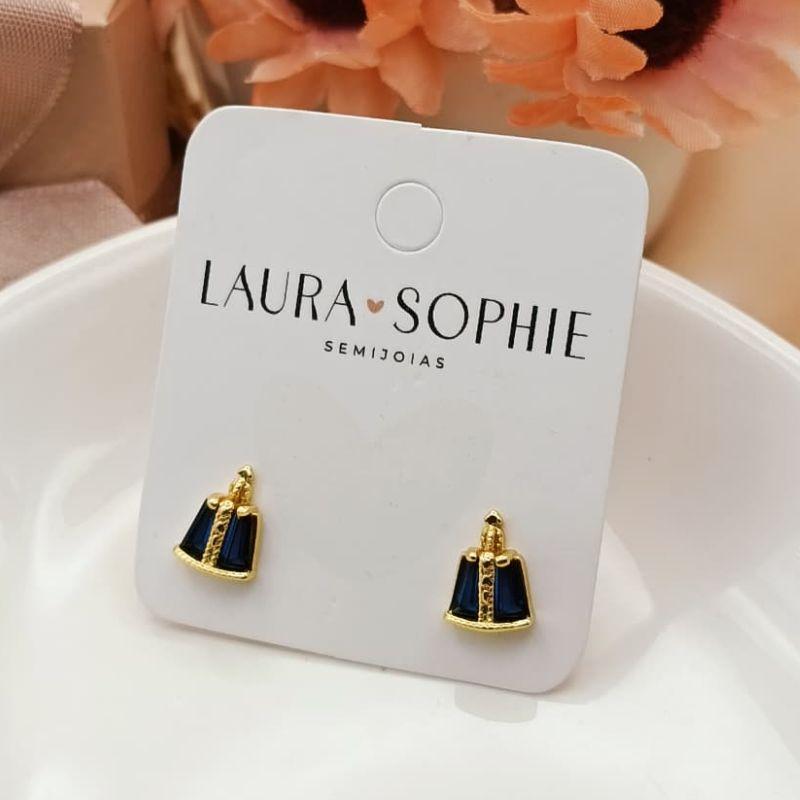 BRINCO NOSSA SENHORA COM PEDRA AZUL