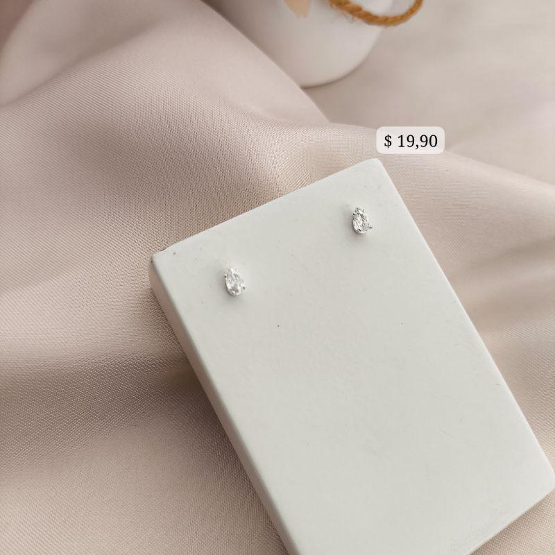 BRINCO PEDRA GOTA P ZIRCONIA B. A PRATA 925