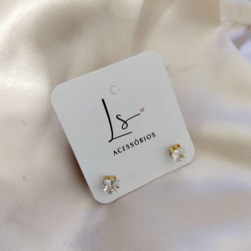 BRINCO PEDRA ZIRCONIA QUADRADA 5MM