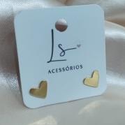 BRINCO PLACA DE CORAÇÃO CHATADA LISA 8MM