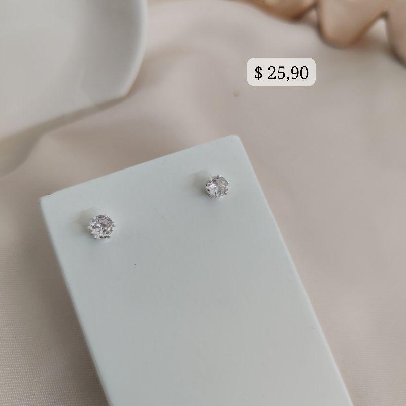 BRINCO PONTO DE LUZ CAIXA ABERTA PEDRA DE ZIRCONIA B. PRATA 925