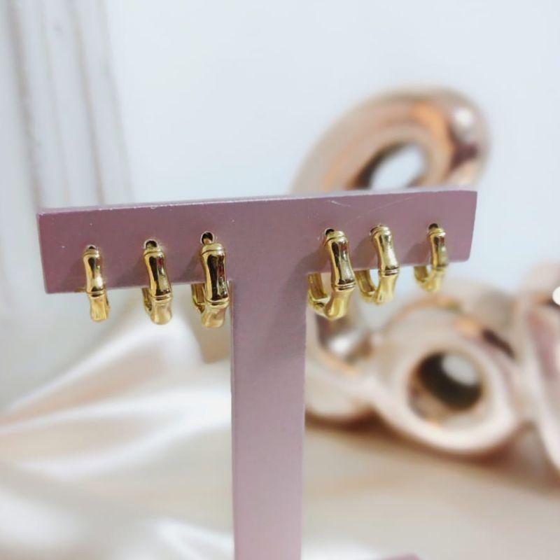 BRINCO TRIO DE ARGOLA BAMBO