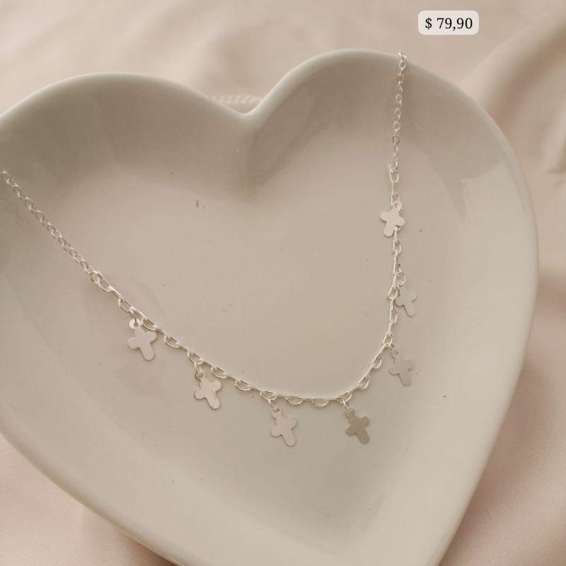 CHOKER COM PLACAS DE CHAPINHAS DE CHUZ B. A PRATA 925