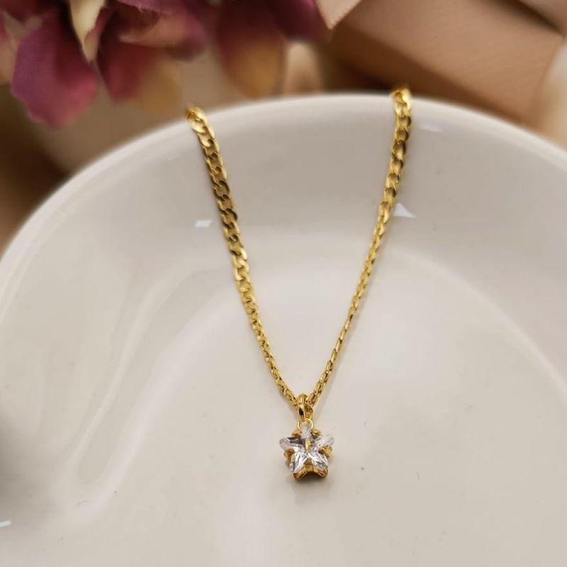 CHOKER ELO GROUMET COM PINGENTE DE ESTRELA DE ZIRCONIA