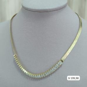 CHOKER FITA 4MM COM RIVIEIRA ZIRCONIA