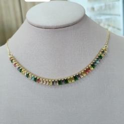 CHOKER METADE VENEZIANA E RIVIEIRA COLORIDAS