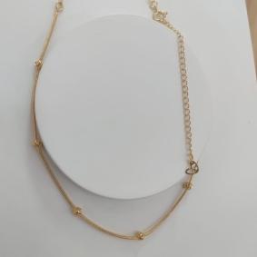 CHOKER RABO DE RATO COM ESFERAS VAZADAS