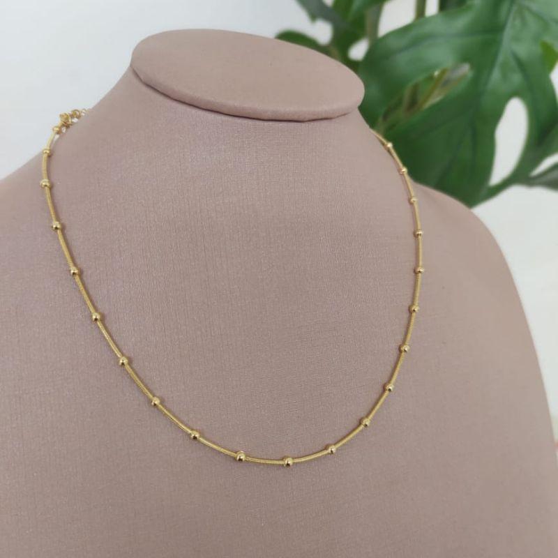 CHOKER RABO DE RATO COM MINI ESFERAS