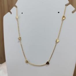 CHOKER VENEZIANA PLACAS DE CORAÇÃO LISAS