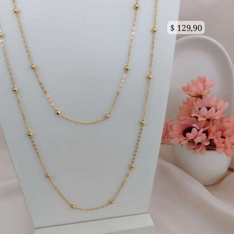 COLAR DUPLO COM ESFERAS