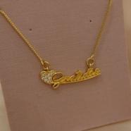 COLAR VENESIANA PINGENTE GRATIÇÃO COM CORAÇÃO CRAVEJADO ZIRCONIA