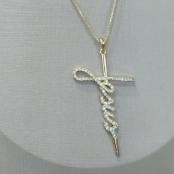 COLAR VENESIANA PINGENTE JESUS CRAVEJADO ZIRCONIA