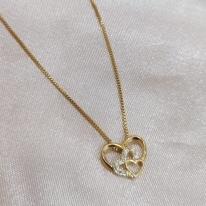 COLAR VENEZIANA PINGENTE 3 CORAÇÕES E 1 SO COM 1 CRAVEJADO ZIRCONIA