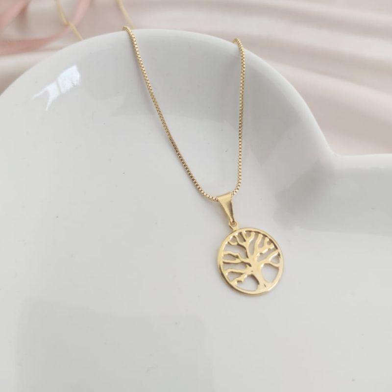 COLAR VENEZIANA PINGENTE ARVORE DA VIDA VAZADA