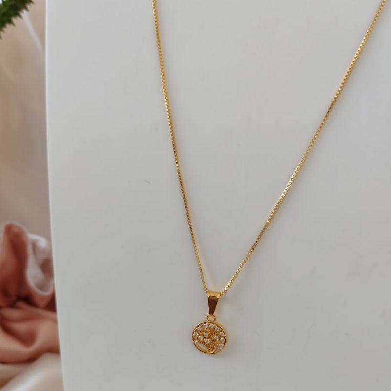 COLAR VENEZIANA PINGENTE ARVORE DA VIDA VAZADA CAVEJADA ZIRCONIA