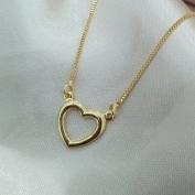 COLAR VENEZIANA PINGENTE CORAÇÃO LISO VAZADO 12MM